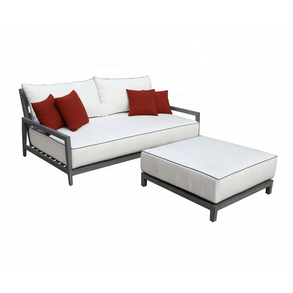 
Rattan outdoor loveseat garden lounge set sofa patio daybed conversation bistro sunbed balcony aluminium woven strap furniture 