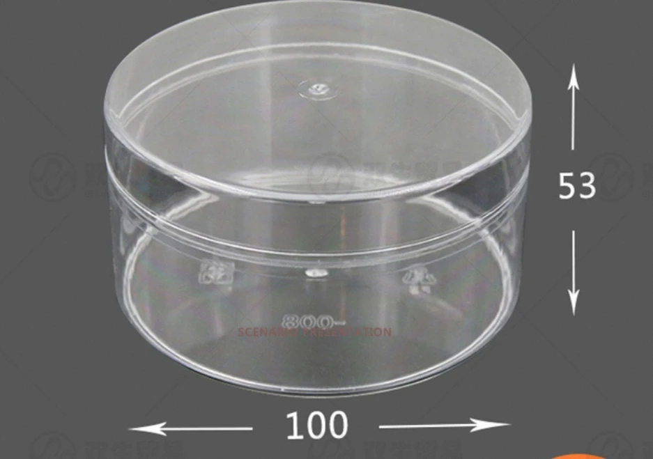 Wholesale plastic transparent food storage clear round  container for Biscuits cookie cake desserts packaging
