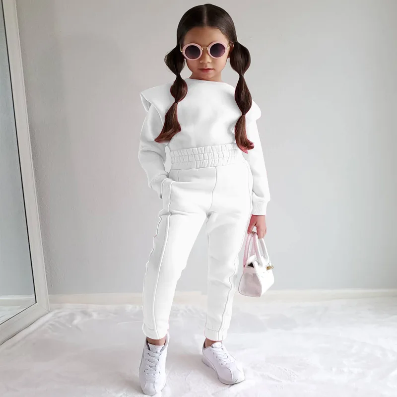 2024 Kids Tracksuits Sets Girls Sports Wear Spring Toddler Long Sleeve Sweatshirt Kids Fall 2pcs Pullover For Girls 2-7 Years