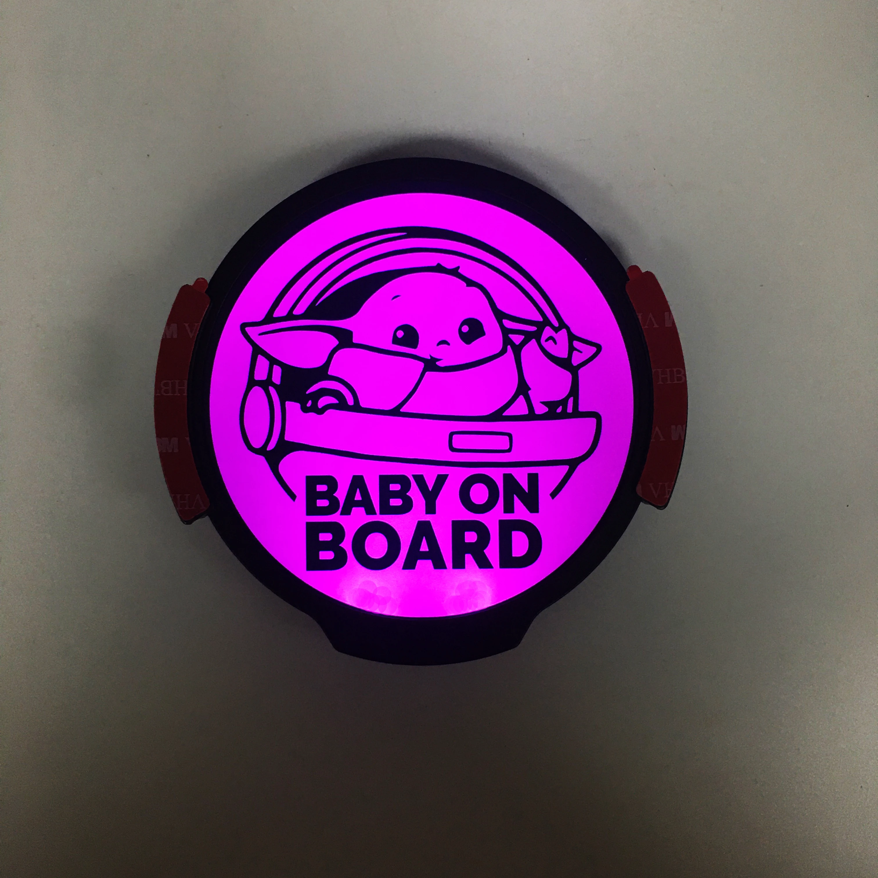 Popular motion sensor car sticker for baby on board LED lighting battery powered car badge