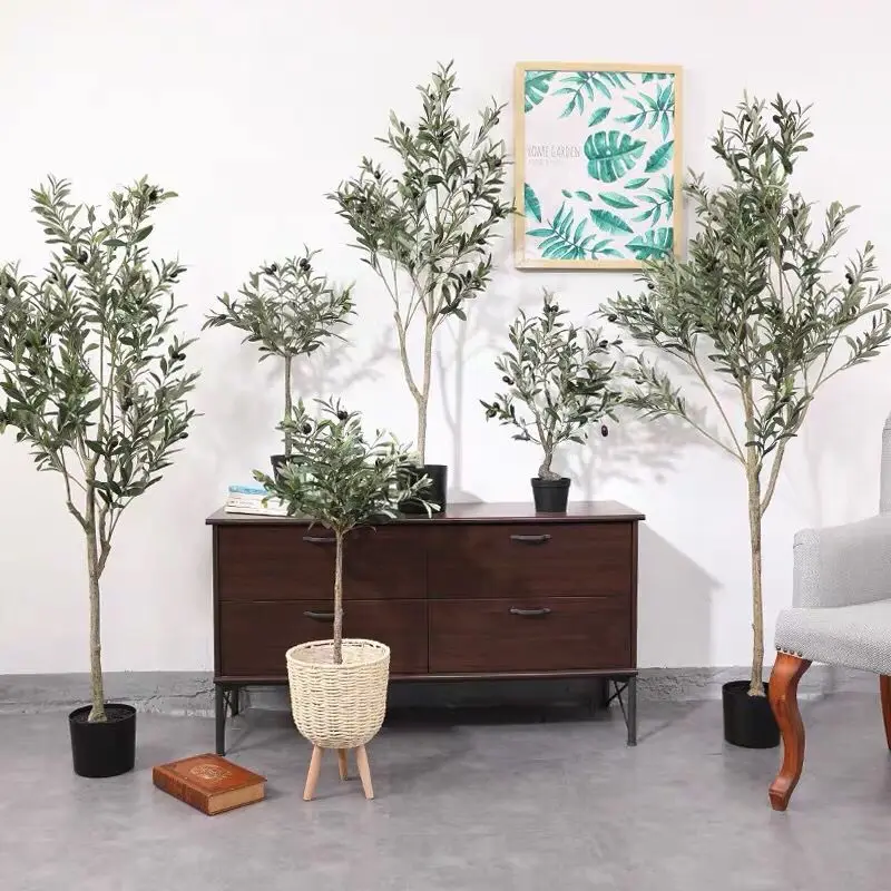 Senmasine Faux Plants Custom 4ft 5ft 6ft 7ft Fake Garden Bonsai Large Artificial Olive Trees For Indoor Outdoor Home Decor
