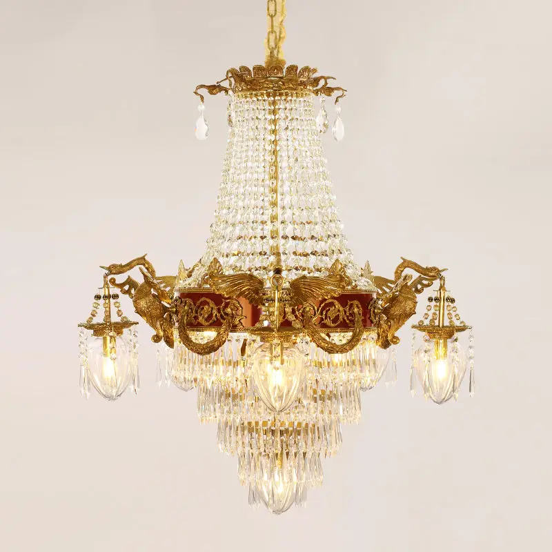 Новое поступление латунные подвесные светильники в Европейском стиле роскошная вилла лестница большая Марокканская Хрустальная люстра