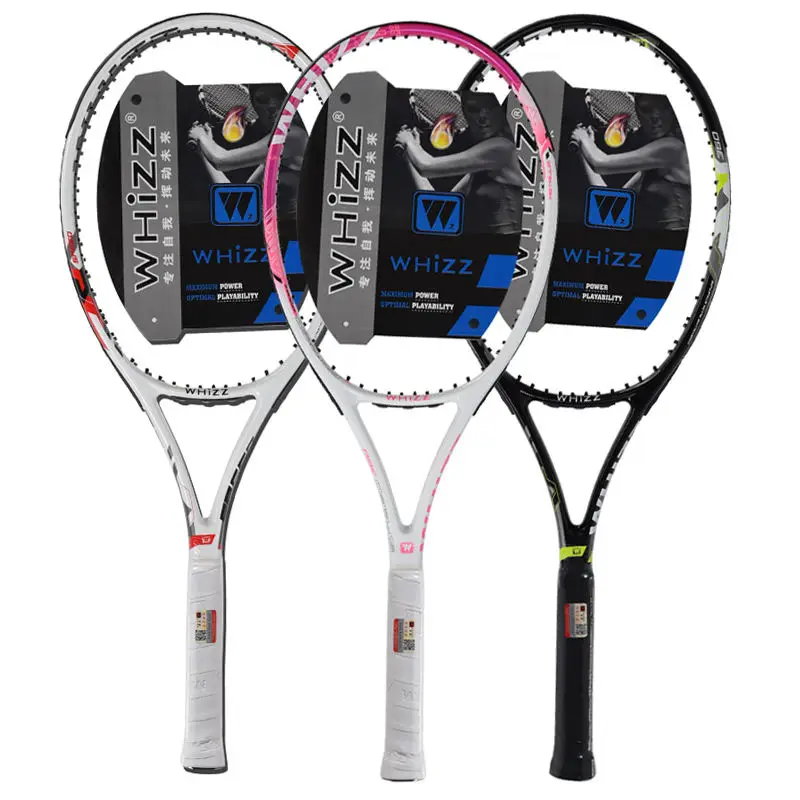 China tennis rackets factory made carbon fiber throat with polyester net black color tennis racket bag