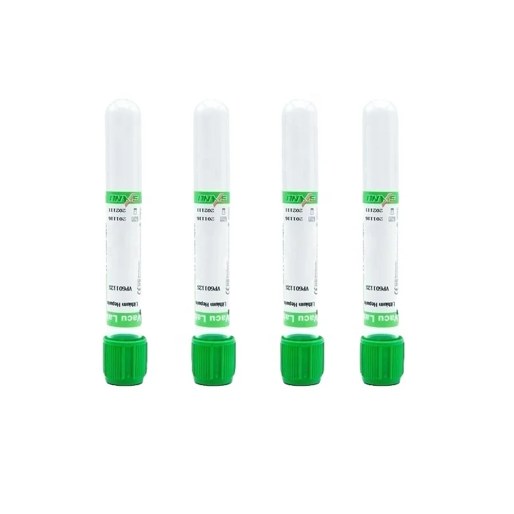 Disposable SANLI Blood Collection Tubes Sodium Heparin green tubes PET Glass 2-10ml lithium cheap price