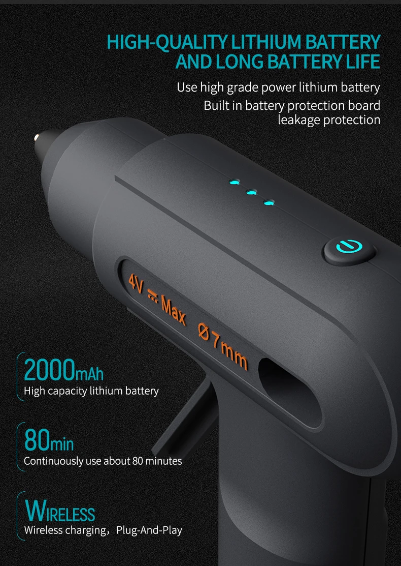 JIMIHOME JM-G7036N Hot Melt Glue Gun Wireless Design Glue Gun Holder