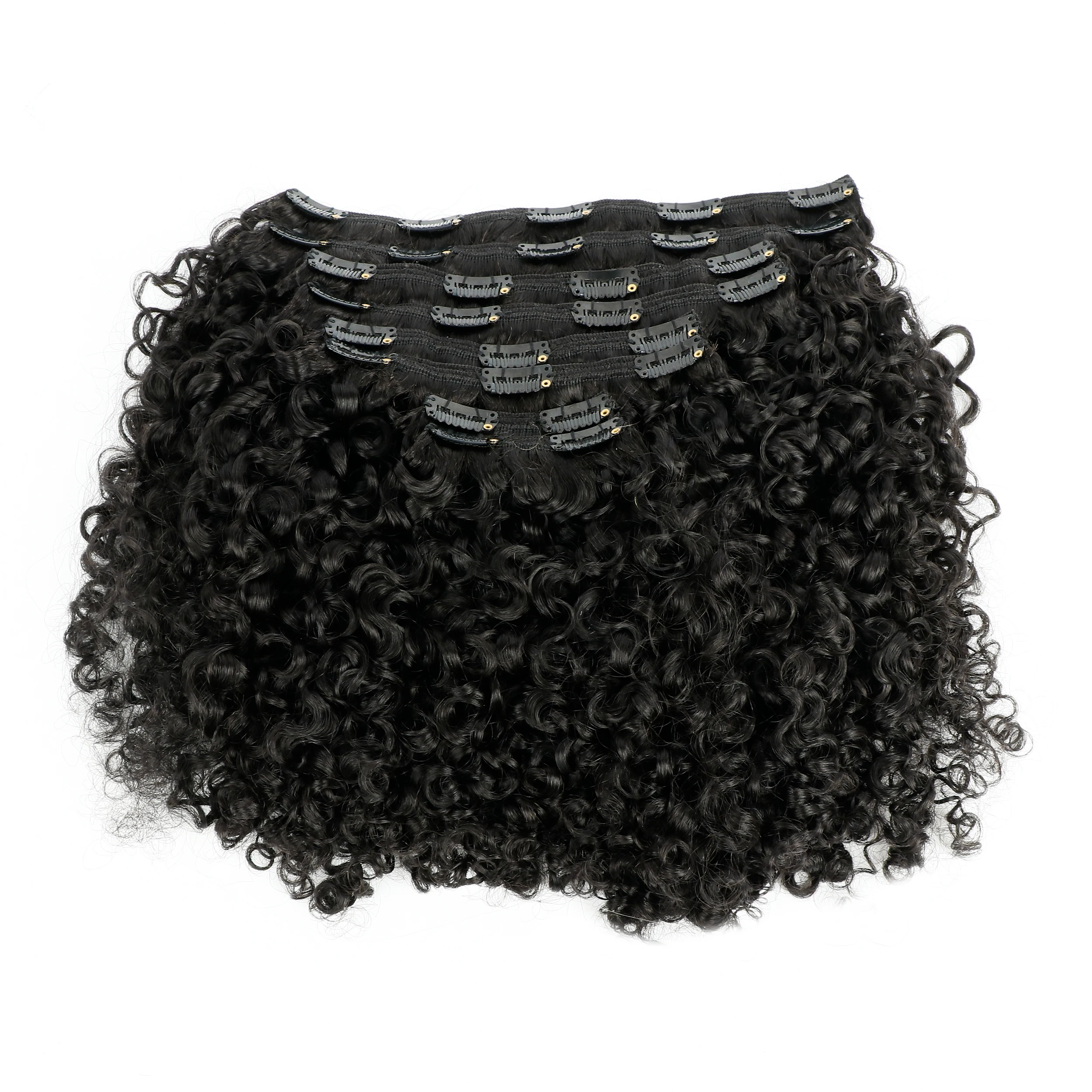 Wholesale Kinky Straight Yaki Cuticle Virgin Remy Kinky Curly Human Hair Clip In Hair Extensions