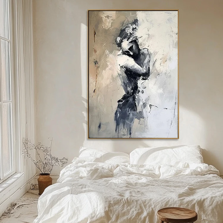 Original Handmade Canvas Female Modern Abstract Wall Art Decor Love Figure Portrait Painting Woman