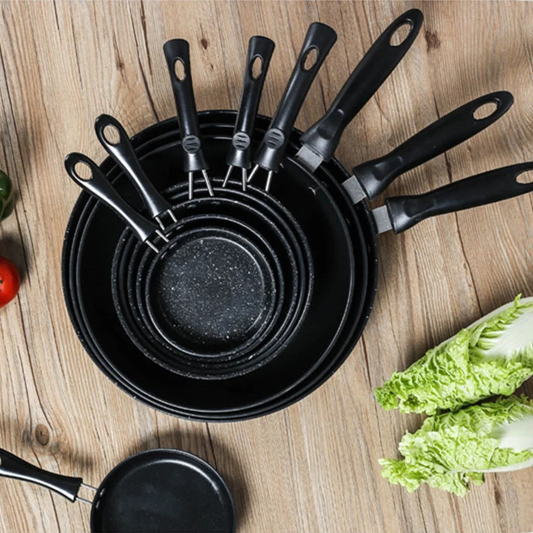 12-28cm Best Multifunctional Small Portable Round Medical Stone Non Stick Egg Frying Pan With Single Handle