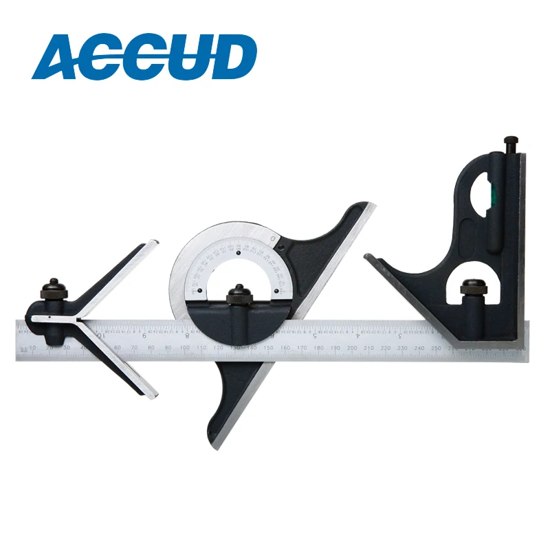 
China Best Selling 3 In1 Adjustable Ruler Multi Cast Iron Combination Square Set Angle Finder 