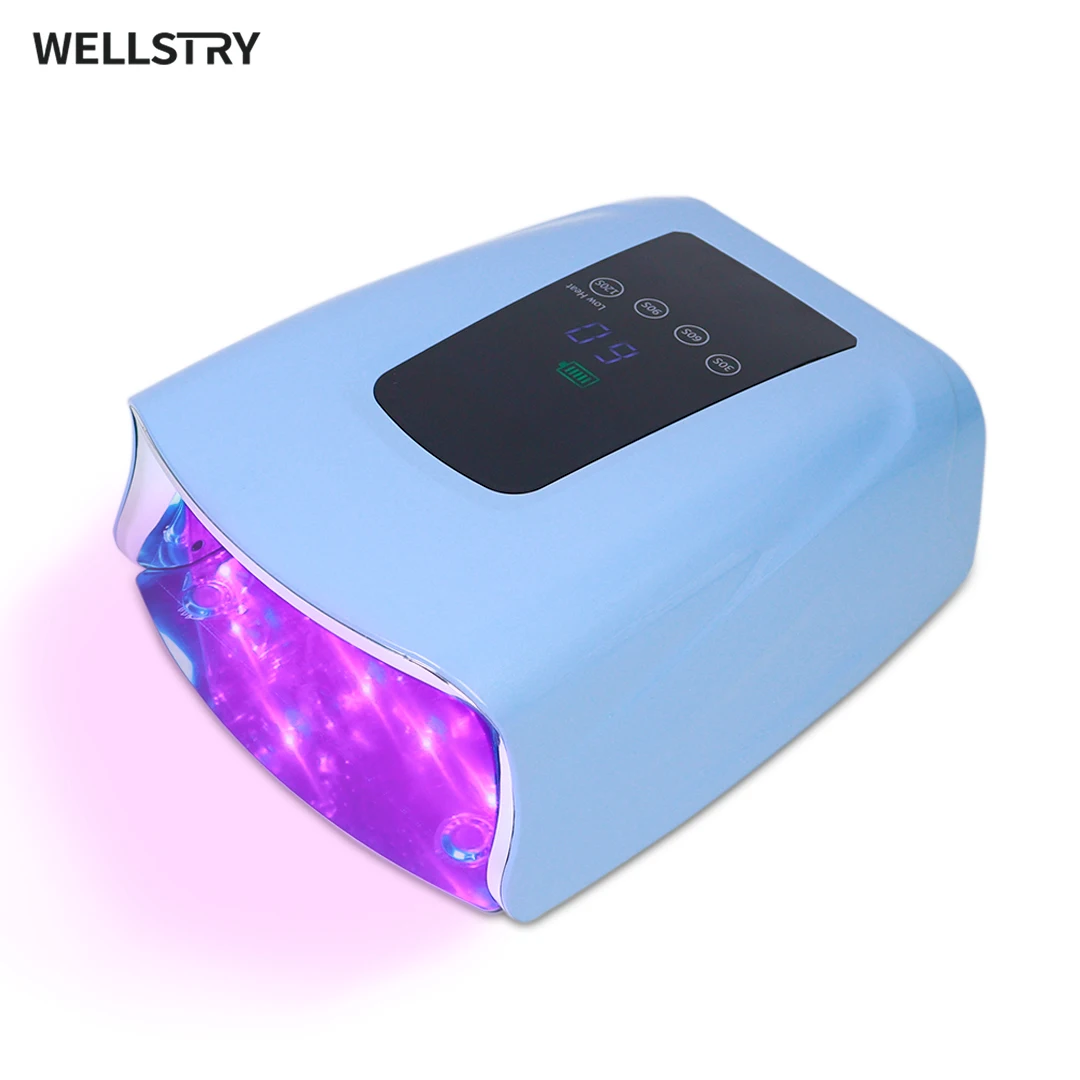 Wellstry High Power 86W Nail Dryer Fast Drying UV LED Polish Art Machine Salon Professional Rechargeable Curing Gel Nail Lamp