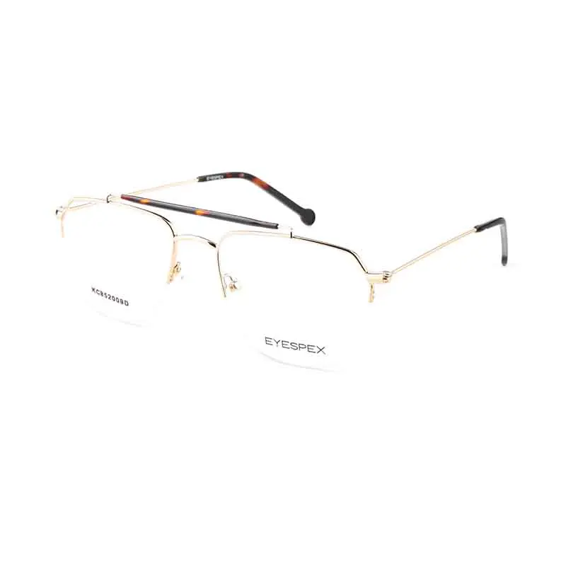 Fashion Half Rimless  Men and Women With Double Bridge Process Metal Computer Reading Optical Frame Glasses