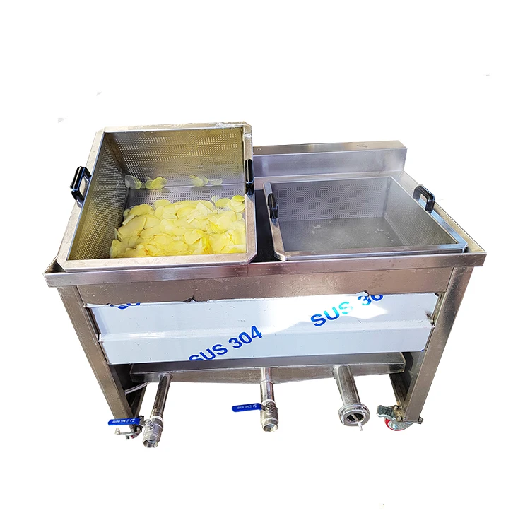 Small gas heated seafood meat onion ring chin chin chicken Frying Machine
