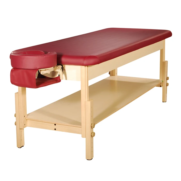 Classic Tilt Adjustment Stationary Backrest Massage Table Massage Spa Table Stationary  Wooden Massage Bed With Cabinet
