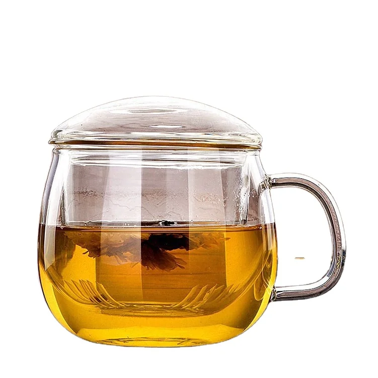 Lilac bsci sgs lfgb 470ml glass tea mug manufacturer custom logo stylish glass tea cup in saudi arabia