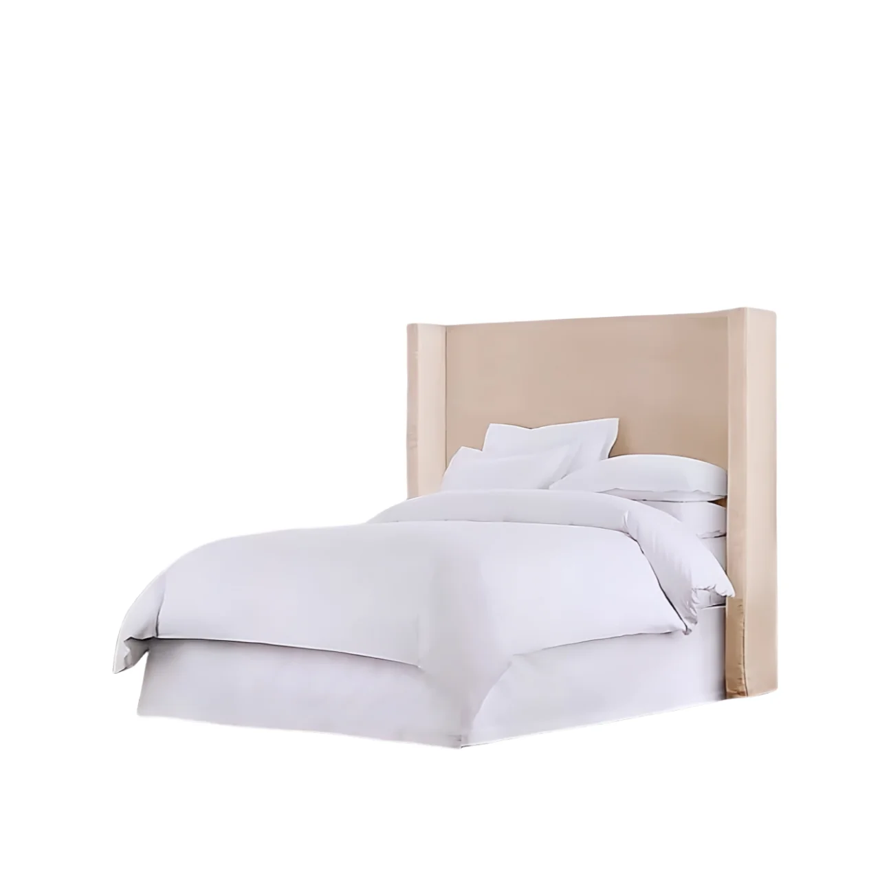 Modern classic solid wood luxury Hamptons style bedroom furniture curved back double French bed