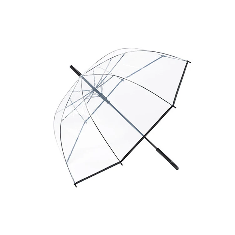 LOTUS Wholesale Cheap PVC Custom Printing Rain Straight Fashion Transparent Clear Umbrella for Wedding