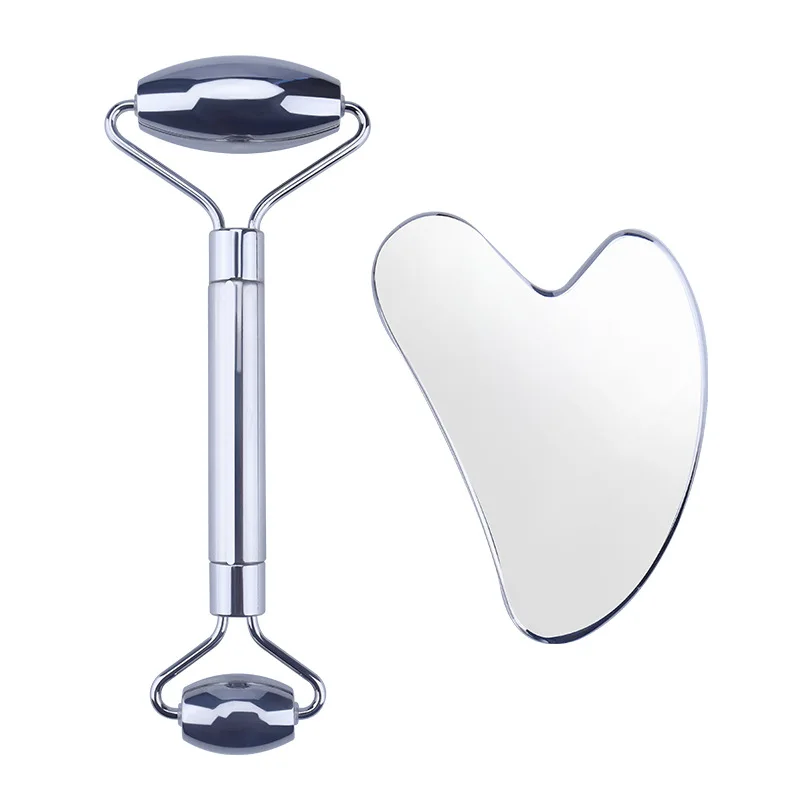 Factory supply natural Stainless steel guasha and face roller body guasha scraping massage tools