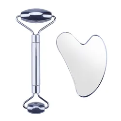 Factory supply natural Stainless steel guasha and face roller body guasha scraping massage tools