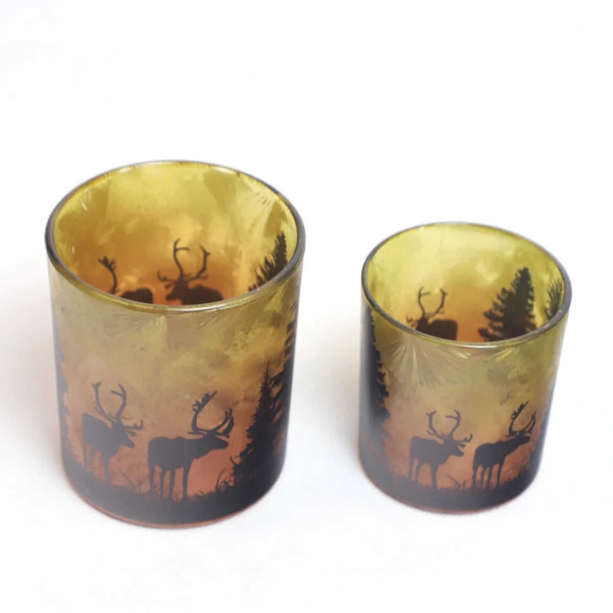 hand painted frosted glass candle jar for candles handmade romantic led candle lamps holder for home