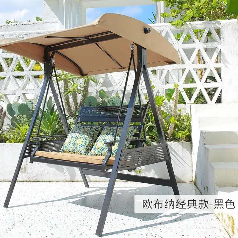outdoor metal furniture double family swing chair