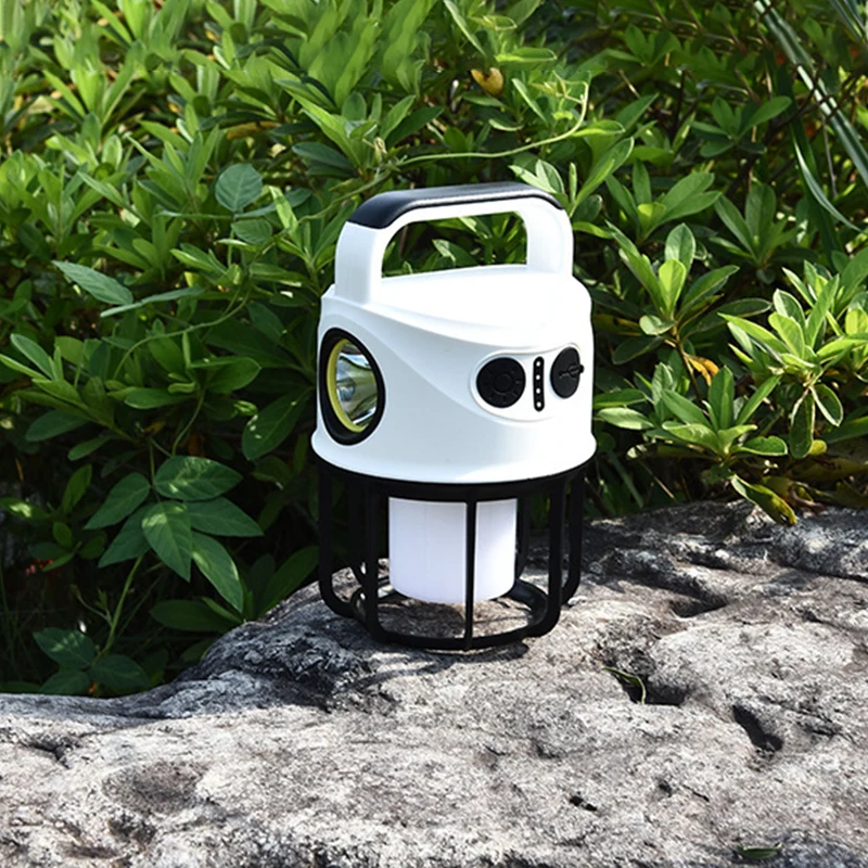 Portable Mini USB Rechargeable Battery-Powered LED Camping Lantern Waterproof 4 Modes Emergency Warning Lamp Dimmable Outdoor