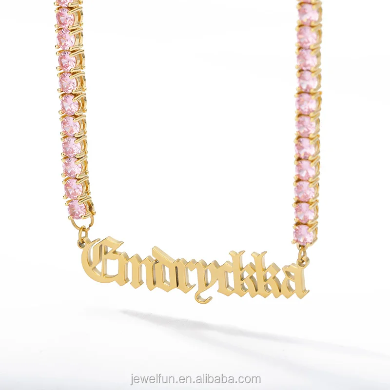 Серебряная позолоченная цепочка Iced Out Cz, ювелирное изделие, теннисная цепочка, колье, мужское ожерелье в стиле хип-хоп, бриллиантовое ожерелье на заказ