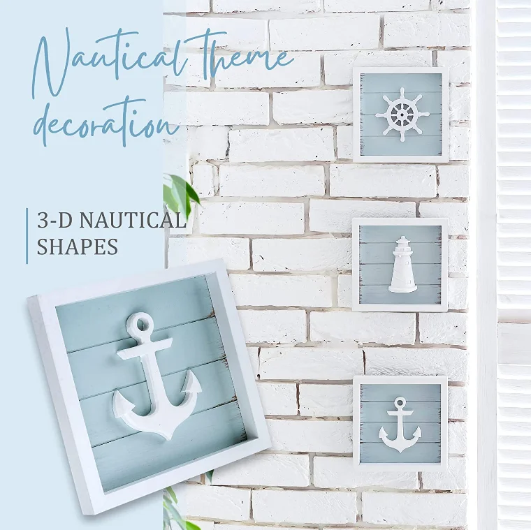 Wooden Beach Theme Bathroom Door Sign Decorative Ocean Theme Beach Decor 3d Wall Hanging Plaques