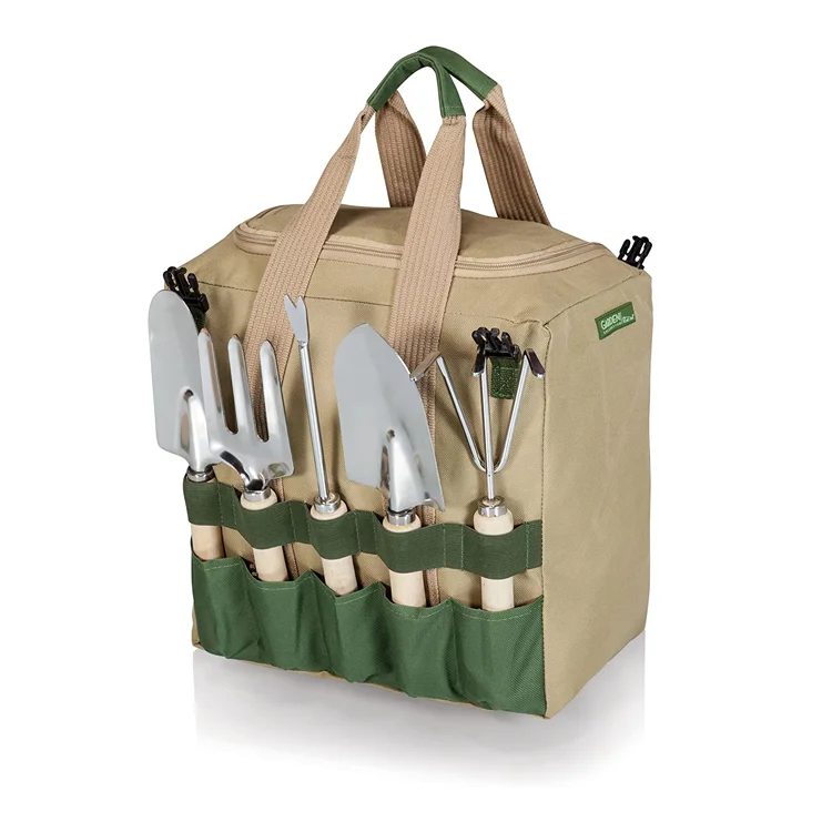 High-quality 8pcs garden tool set,hand gardening tool kit with folding sear and tote