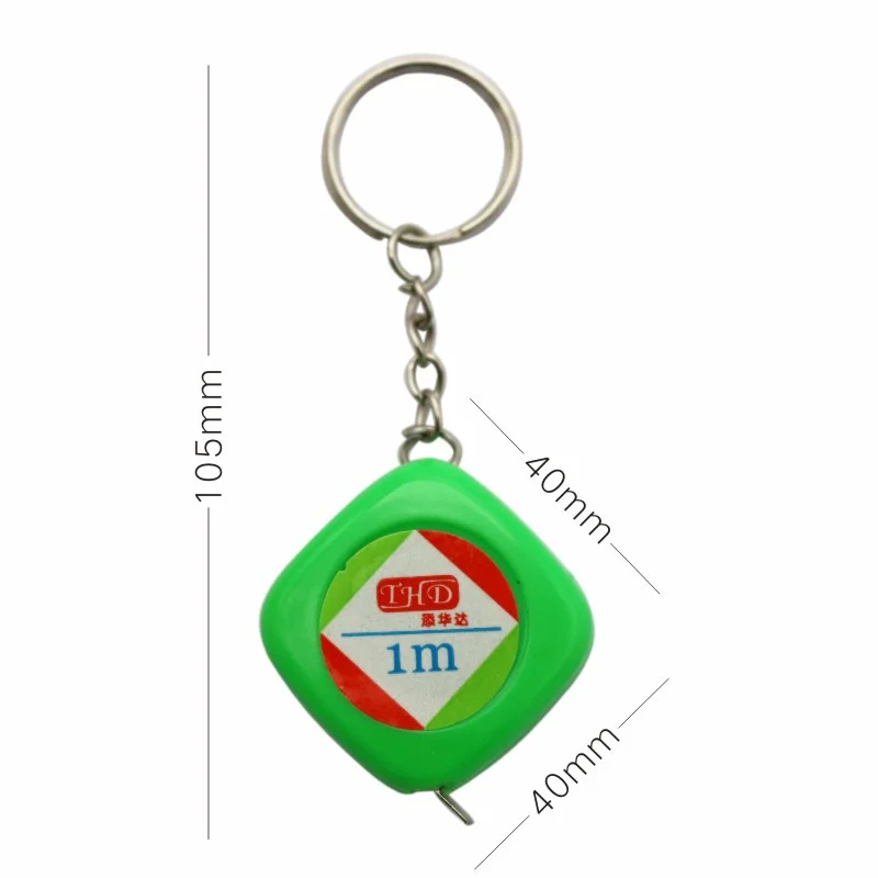 Factory direct portable yellow shell key ring retractable 1 meter tape measure