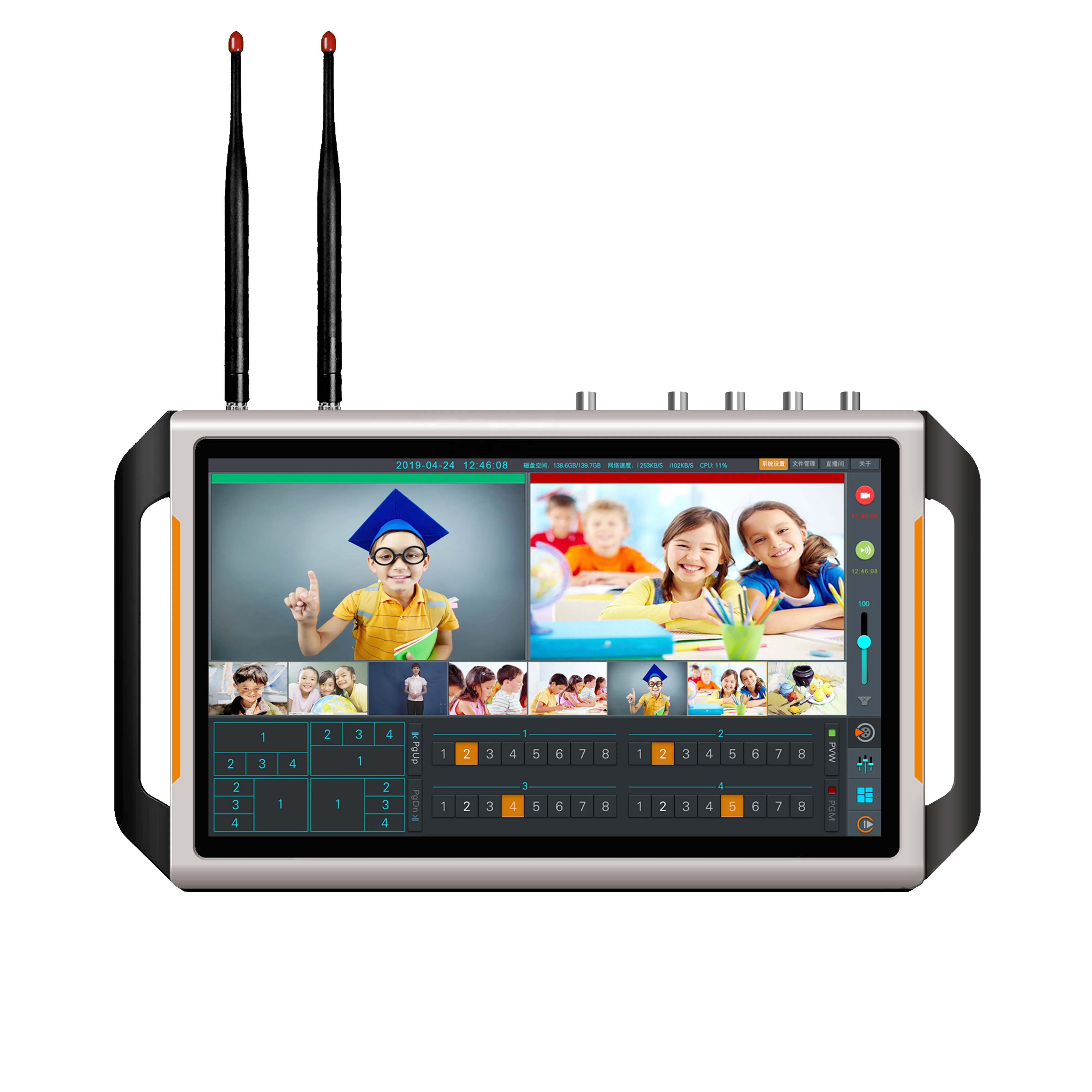 Oton Pad Studio Touch Screen 8 CH SDI/IP Stream/Wireless Camera Video Switcher with ISO Recording
