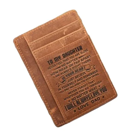 Engraved Leather Front Pocket Wallet RFID Blocking For Men  Just Go Forth And Aim For The Skies Card Case Wallet