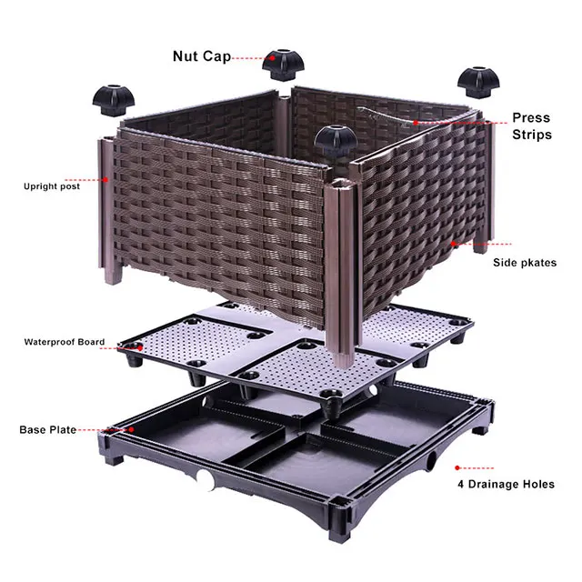 Wholesale Permeable Outdoor Square Flowers Vegetables raised garden beds for  Plants