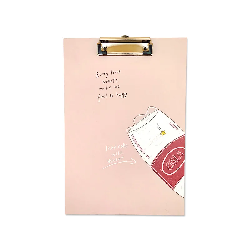 Korean Cartoon Writing Pad A4 Clip File Kawaii Filing Products School Office Writing Pad Folder