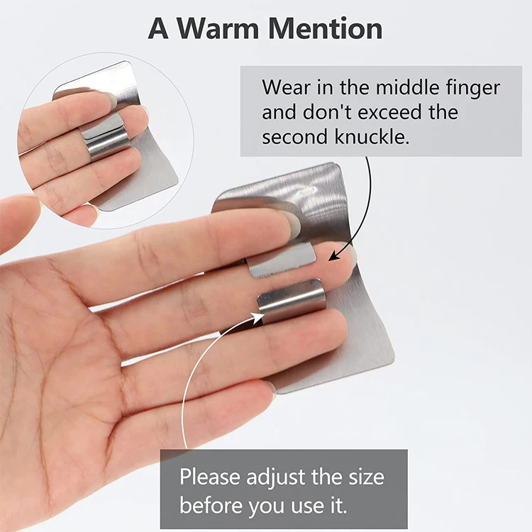 Safe Kitchen Useful Accessories Hand Guard Avoid Hurting Stainless Steel Finger Protector