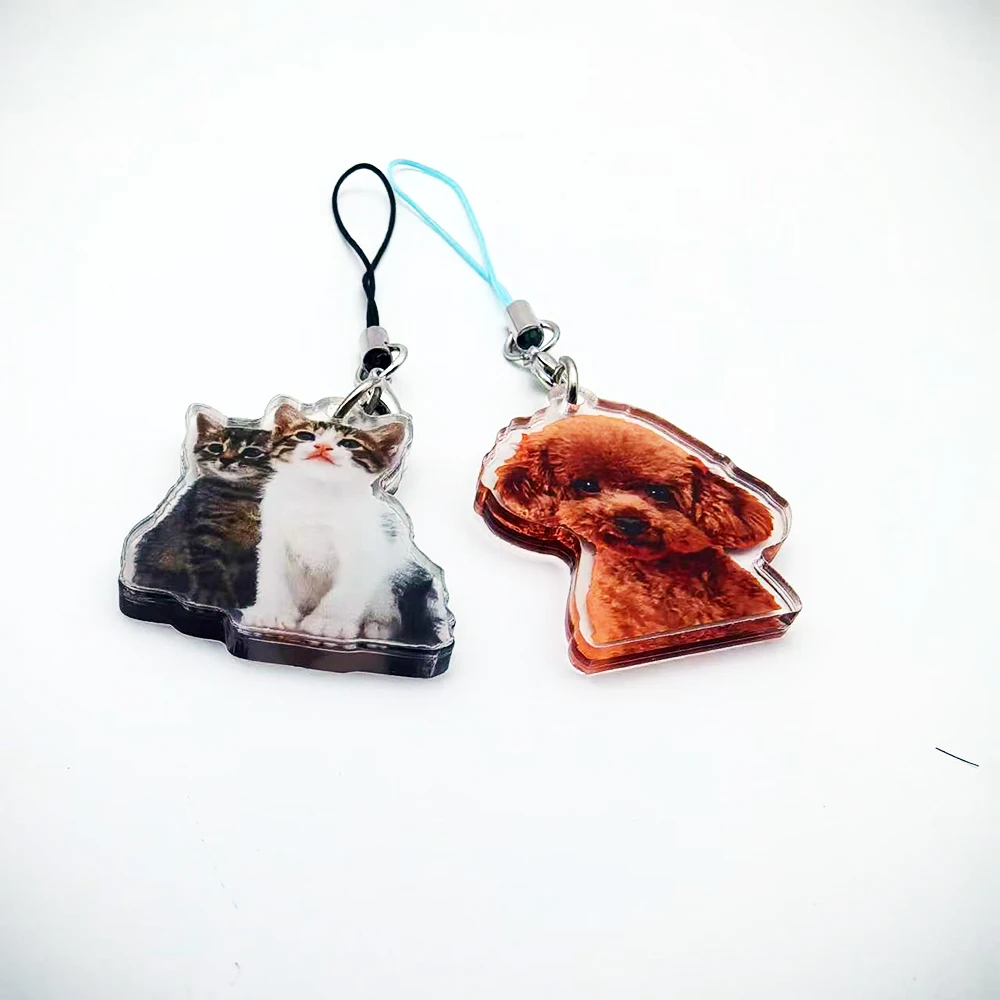 2024 New Arrival Acrylic Cute Phone Charms Phone Chain Custom Printing Acrylic Mobile Phone Accessories