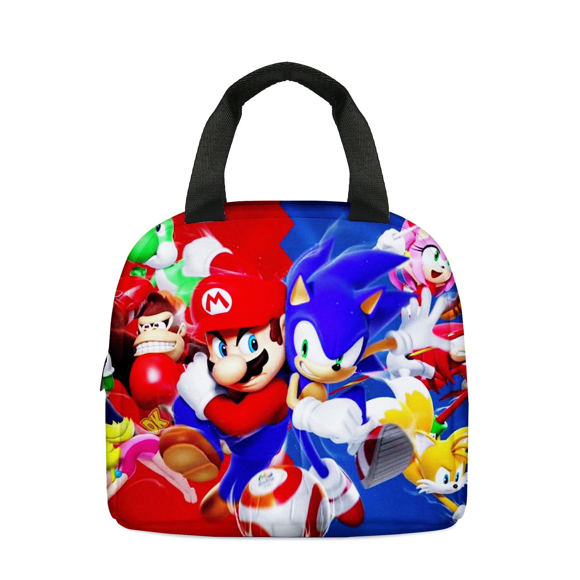 Custom Insulated Cooler Super Mario Lunch Handbags for School Kids