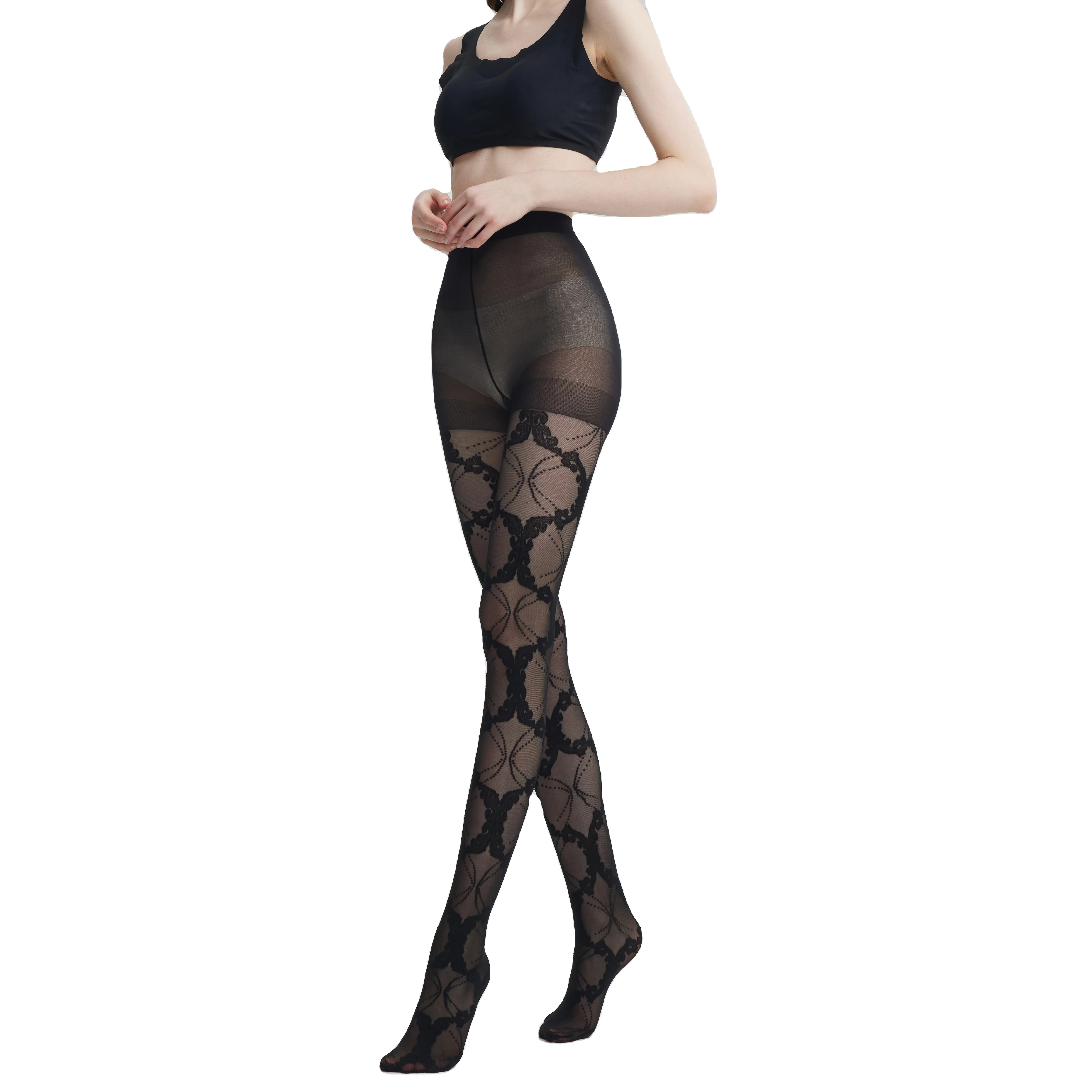 transparent pantyhose fashion women stockings tights jacquard pantyhose sexy