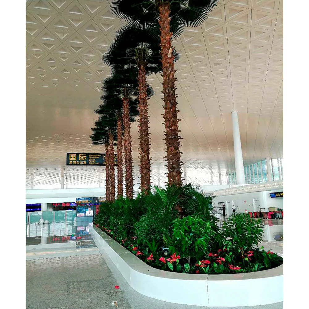 2-9m High Simulation Big Fake Leaves Decorative Plants Outdoor Artificial Palm Tree Garden Decoration