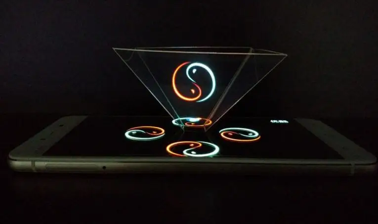 Promotional gift Mini holographic projector 3d hologram projector pyramid for mobile phone