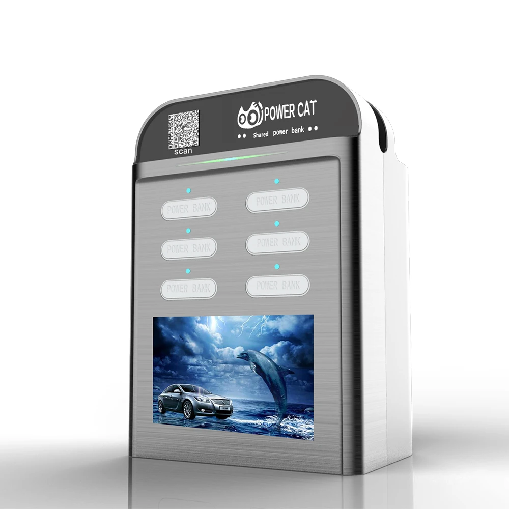 Trending 6 slot Station power bank charging shared power bank rental station with cables
