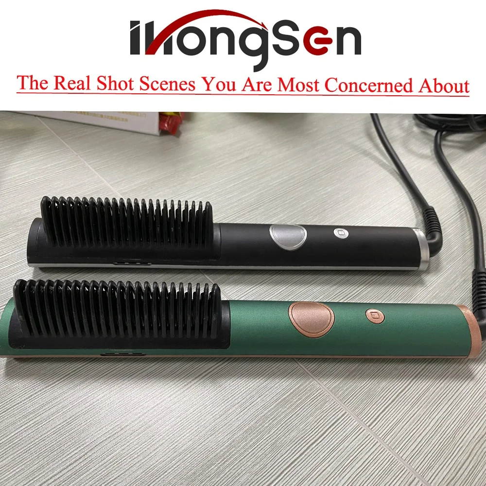 new styling sale electric hair straightener brush hot heat straight iron electronic straightening comb with fast ptc heating