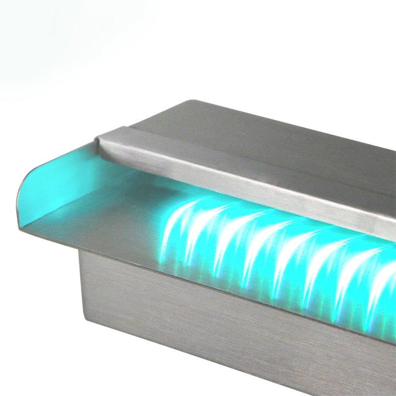 Garden wall fountain LED light stainless steel waterfall