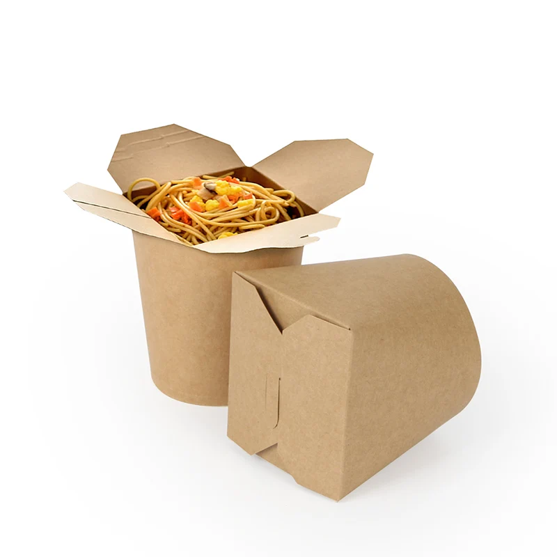 Round Bottom Salad Pasta Wok Disposable Box Noodle Box Cardboard