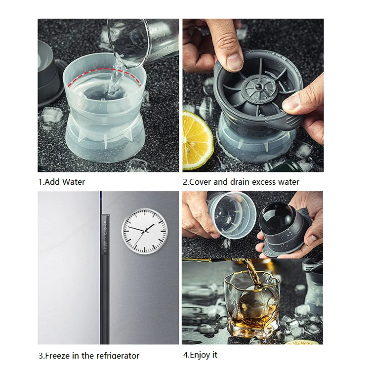 2021 Hot Seling Silicone Large Round Ice Cube Trays