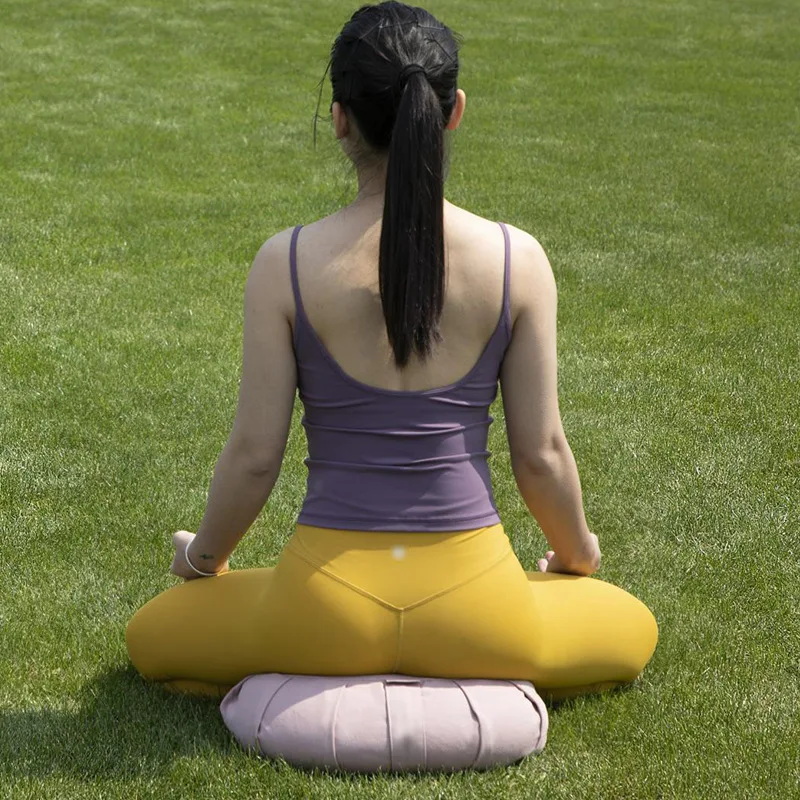 Hot Sale crescent yoga cushion buckwheat Meditation Cushion Pillow Washable Removable Cotton Adults Meditation with custom logo