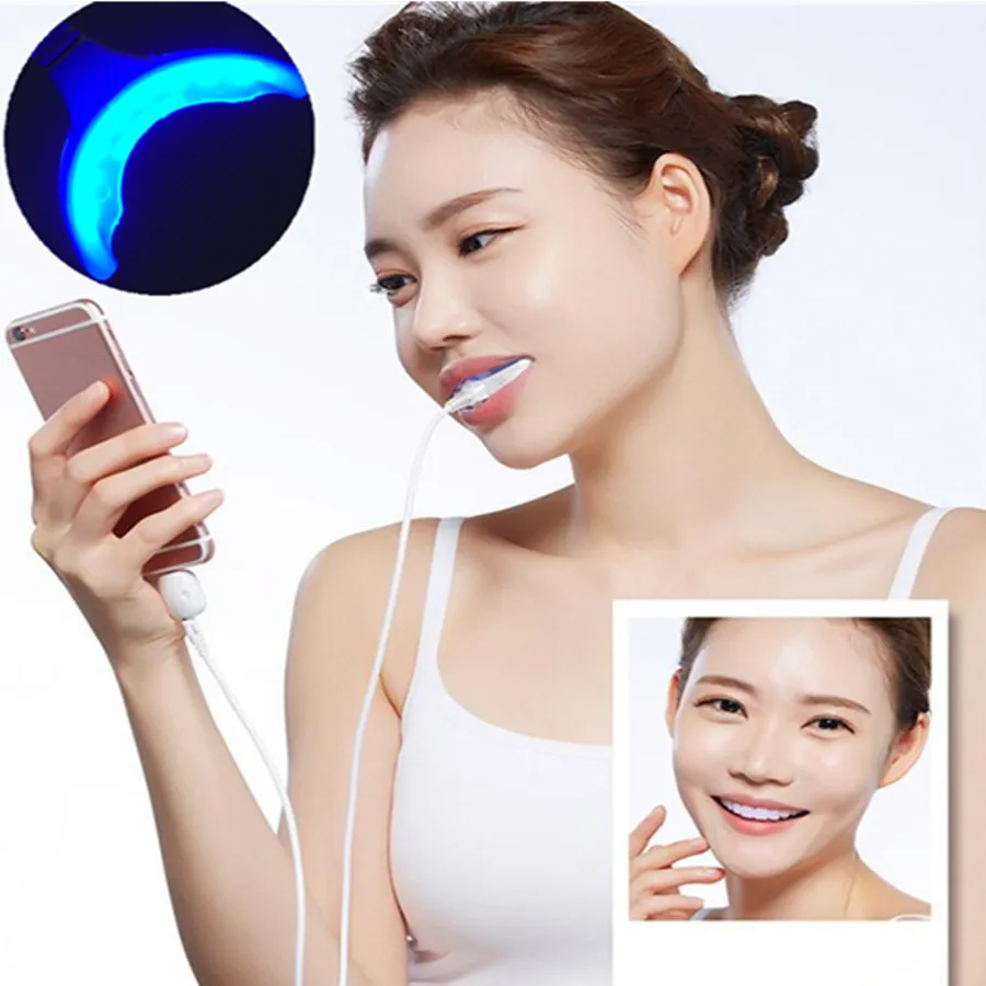 16pcs Leds portable teeth tooth whitening devices with 3 connection lines for iphone and android etc
