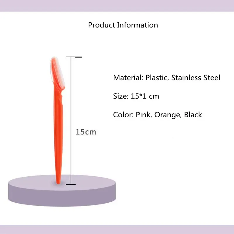 Customized Colors Stainless Steel Eyebrow Trimmer Razor Women Hair Remover Face Shaving Beauty Blade