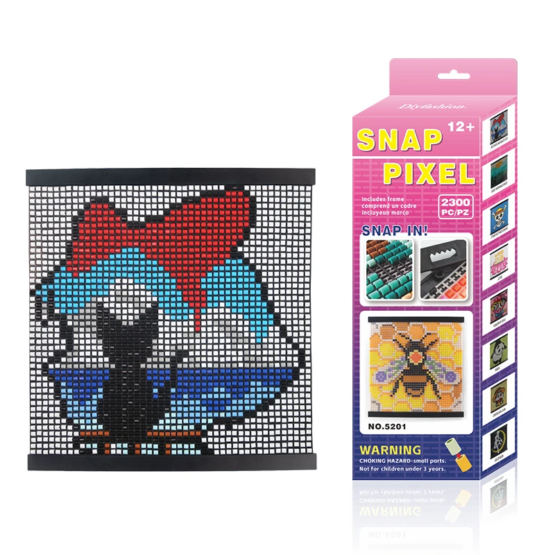 2024 New Trendy Perler PE Fuse Beads Canvas Cat Pattern Multi Colors No-Iron Fuse Bead Craft Masterpiece Kit For Kids And Adult