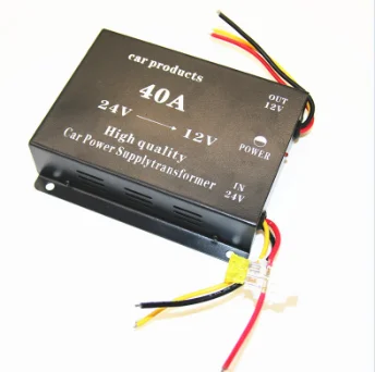 Top quality 40A Converter Input DC 24V Output 12V Power Converters Efficiently Car Power Supply Transformer 50HZ 60HZ