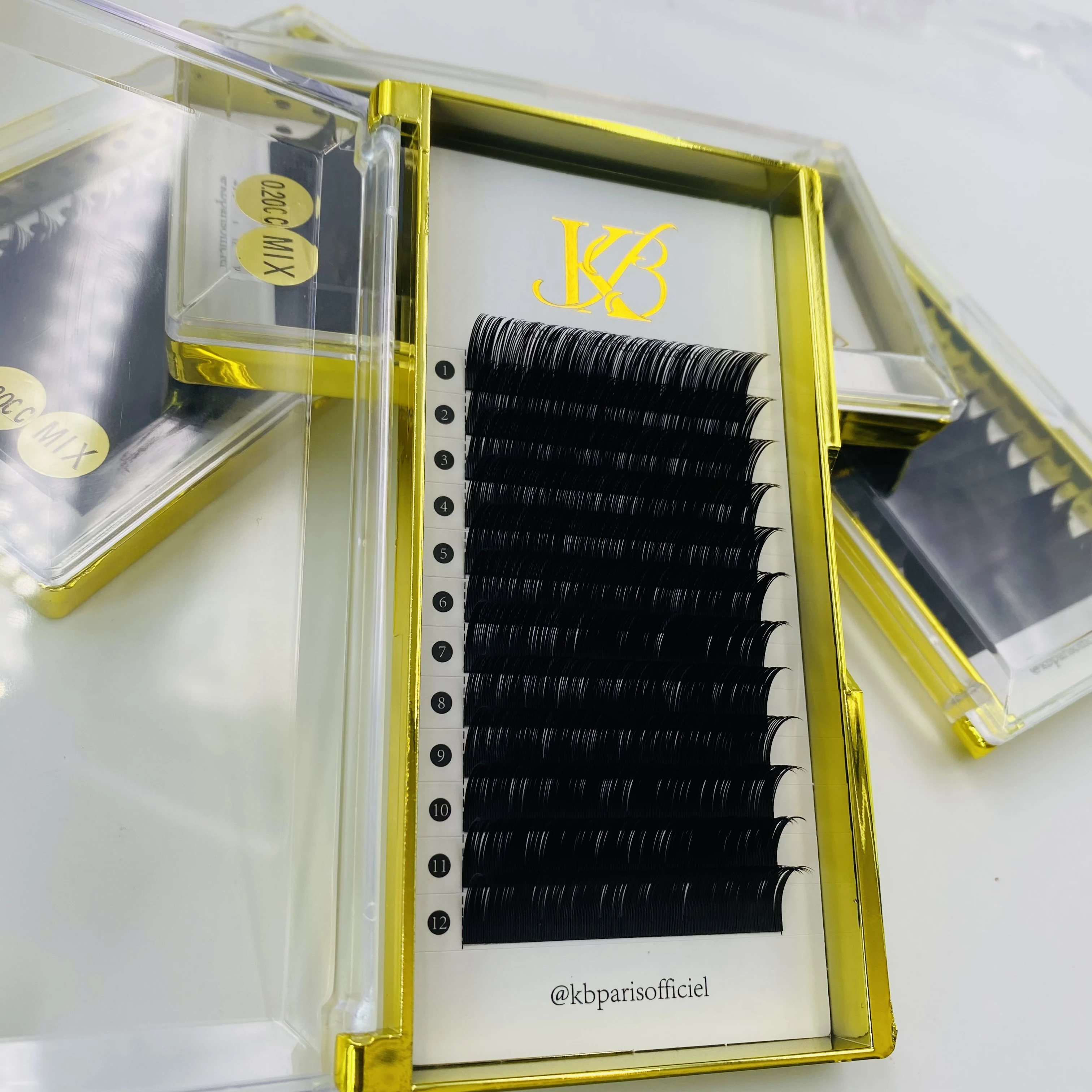 Korean PBT Fiber eyelashes extension mega volume silk 0.03 easy fan eyelash extensions private label las extension supplies